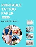5 hojas de papel de tatuaje temporal tamaño A4 (210 x 297 mm) DIY tatuaje papel etiqueta de...